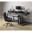 Scranton & Co Wooden 4-Shelf Music Recording Studio Desk in Black Oak