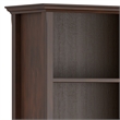 Scranton & Co 5-Shelf Solid Pine Wood Bookcase in Russet Brown Finish