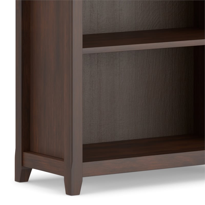 Scranton & Co 5-Shelf Solid Pine Wood Bookcase in Russet Brown Finish