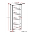 Scranton & Co 5-Shelf Solid Pine Wood Bookcase in Russet Brown Finish