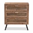 Scranton & Co Brown Rattan 3-Drawer Storage Cabinet with Angled Legs