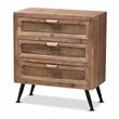 Scranton & Co Brown Rattan 3-Drawer Storage Cabinet with Angled Legs