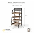 Scranton & Co Industrial Metal 4-Shelf Ladder Bookcase in Sand Black