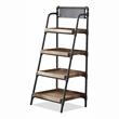 Scranton & Co Industrial Metal 4-Shelf Ladder Bookcase in Sand Black