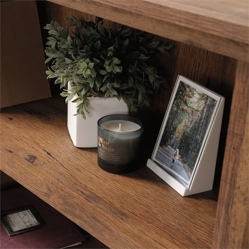 Scranton & Co 3-Shelf Bookcase in Vintage Oak Finish with Adjustable Shelves