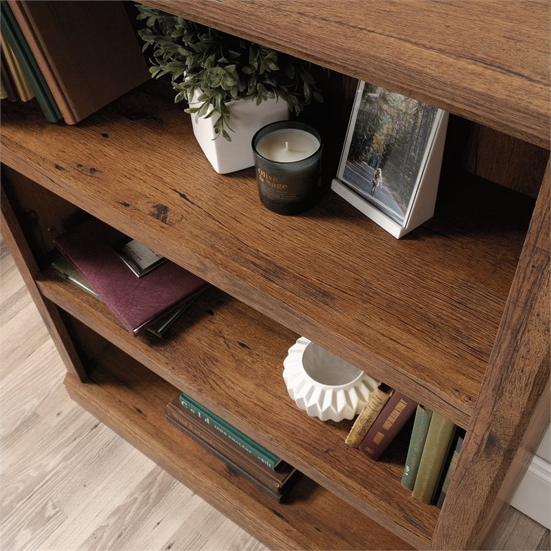 Scranton & Co 3-Shelf Bookcase in Vintage Oak Finish with Adjustable Shelves