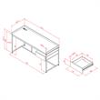 Scranton & Co Writing Desk with USB Ports in Light Gray and Black