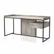 Scranton & Co Writing Desk with USB Ports in Light Gray and Black
