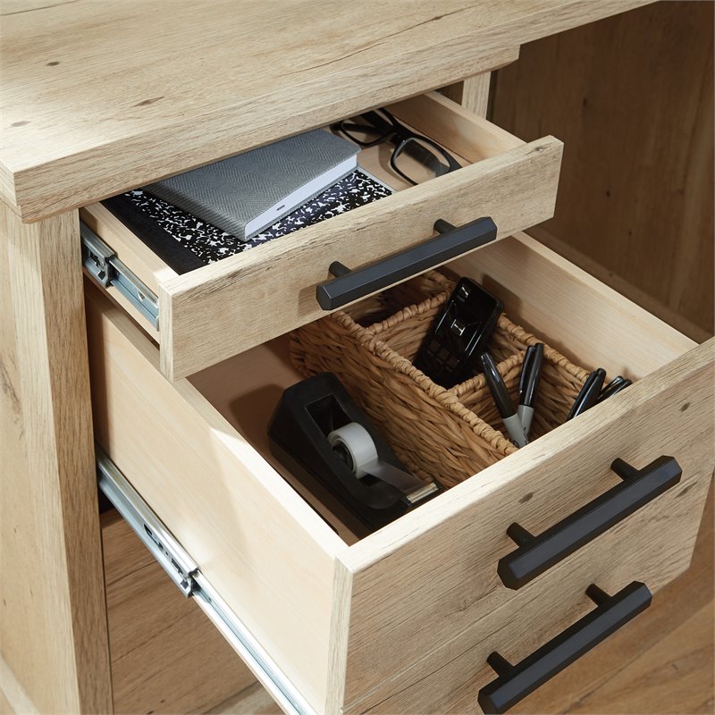 Scranton & Co Credenza Desk with File Storage in Prime Oak Finish