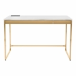 Scranton & Co Metal Writing Desk with USB Ports in White