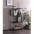 Scranton & Co Tennos 4-Shelf Metal Bookshelf in Black and Chrome Finish