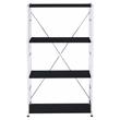 Scranton & Co Tennos 4-Shelf Metal Bookshelf in Black and Chrome Finish