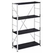 Scranton & Co Tennos 4-Shelf Metal Bookshelf in Black and Chrome Finish