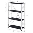 Scranton & Co Tennos 4-Shelf Metal Bookshelf in Black and Chrome Finish