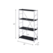 Scranton & Co Tennos 4-Shelf Metal Bookshelf in Black and Chrome Finish