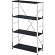 Scranton & Co Tennos 4-Shelf Metal Bookshelf in Black and Chrome Finish