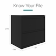 Scranton & Co Metal 2-Drawer Lateral File Cabinet in Black