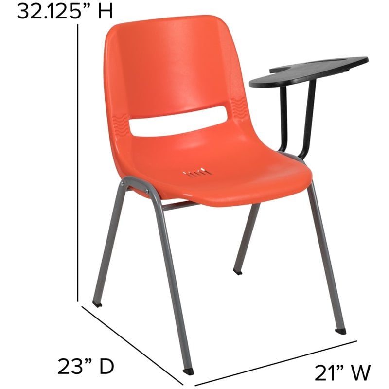 Scranton & Co Classroom Chair with Left Arm Tablet in Orange