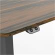 Scranton & Co Metal Height Adjustable Office Desk in Dark Brown and Black