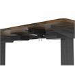 Scranton & Co Metal Height Adjustable Office Desk in Dark Brown and Black