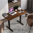 Scranton & Co Metal Height Adjustable Office Desk in Dark Brown and Black