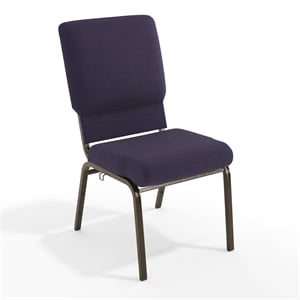Scranton & Co 18.5&quot Fabric Church Chair in Eggplant and Gold Vein