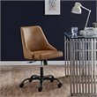 Scranton & Co Faux Leather Swivel Office Chair in Black and Tan