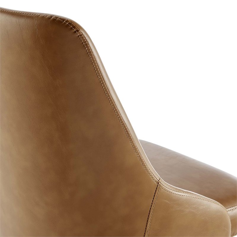 Scranton & Co Faux Leather Swivel Office Chair in Black and Tan