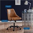 Scranton & Co Faux Leather Swivel Office Chair in Black and Tan