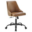 Scranton & Co Faux Leather Swivel Office Chair in Black and Tan