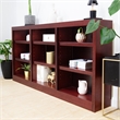 Scranton & Co 9-Shelf Triple Wide Wood Bookcase in Cherry Finish 36 x 72 in