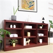 Scranton & Co 9-Shelf Triple Wide Wood Bookcase in Cherry Finish 36 x 72 in