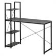 Scranton & Co Office Workstation with Charging Station in Charcoal Gray