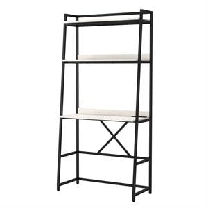Scranton & Co Transitional Metal Writing Desk with USB in Oak