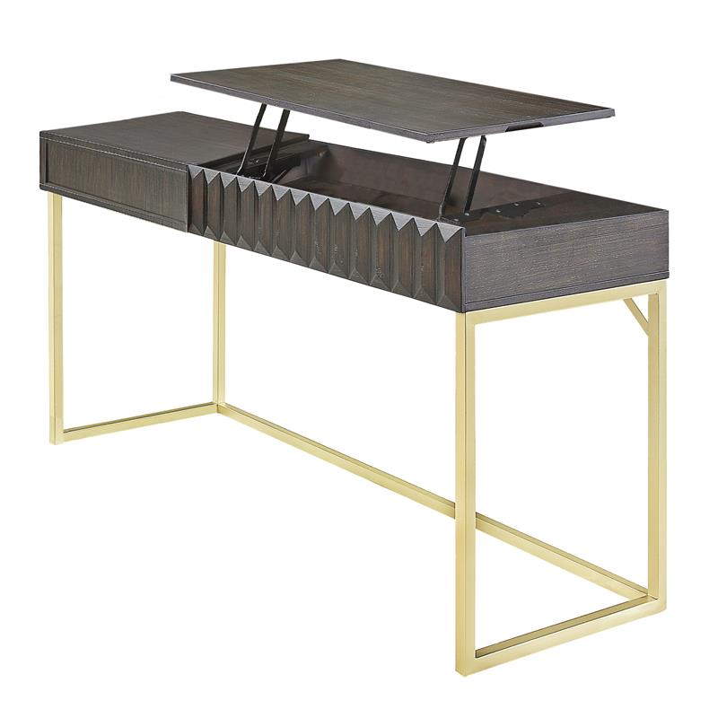 Scranton & Co Contemporary Lift-Top Writing Desk in Walnut Finish