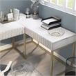 Scranton & Co 2-Piece L-Shaped Writing Desk Set in White Finish
