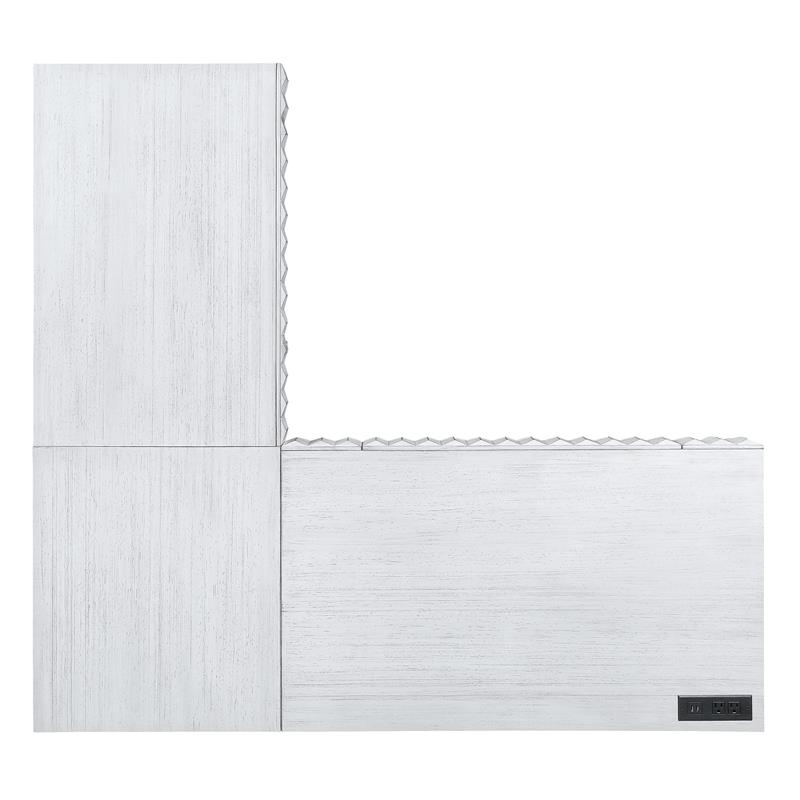 Scranton & Co 2-Piece L-Shaped Writing Desk Set in White Finish