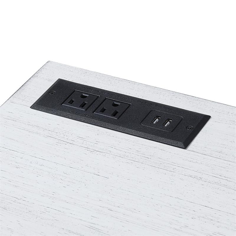 Scranton & Co 2-Piece L-Shaped Writing Desk Set in White Finish