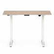 Scranton & Co Metal Height Adjustable Office Desk in Natural and White