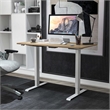 Scranton & Co Metal Height Adjustable Office Desk in Natural and White