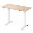 Scranton & Co Metal Height Adjustable Office Desk in Natural and White