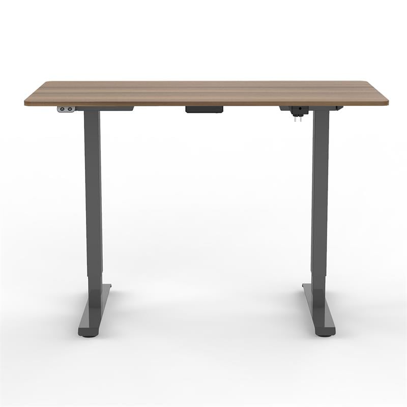 Scranton & Co Modern Height Adjustable Office Desk in Light Brown/Black