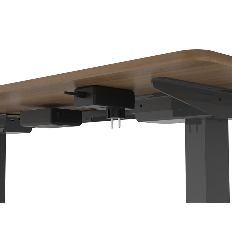 Scranton & Co Modern Height Adjustable Office Desk in Light Brown/Black