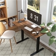 Scranton & Co Modern Height Adjustable Office Desk in Light Brown/Black