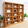 Scranton & Co 15-Shelf Triple Wide Bookcase Wood Veneer Oak 72