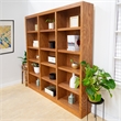 Scranton & Co 15-Shelf Triple Wide Bookcase Wood Veneer Oak 72