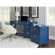 Scranton & Co Navy Blue Wood Desk with 4 Drawers and Silver Hardware