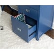 Scranton & Co Navy Blue Wood Desk with 4 Drawers and Silver Hardware