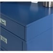 Scranton & Co Navy Blue Wood Desk with 4 Drawers and Silver Hardware