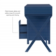 Scranton & Co Navy Blue Wood Desk with 4 Drawers and Silver Hardware